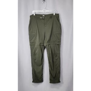 REI Co Op Convertible Hiking Pants Womens 14 Green Relaxed Fit Zip Off Cargo